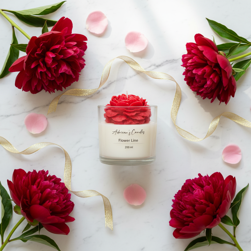 Peony flat lay
