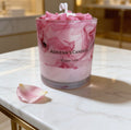Kézzel készített rózsaszín márvány gyertya 200ml – Adrienn's Candles