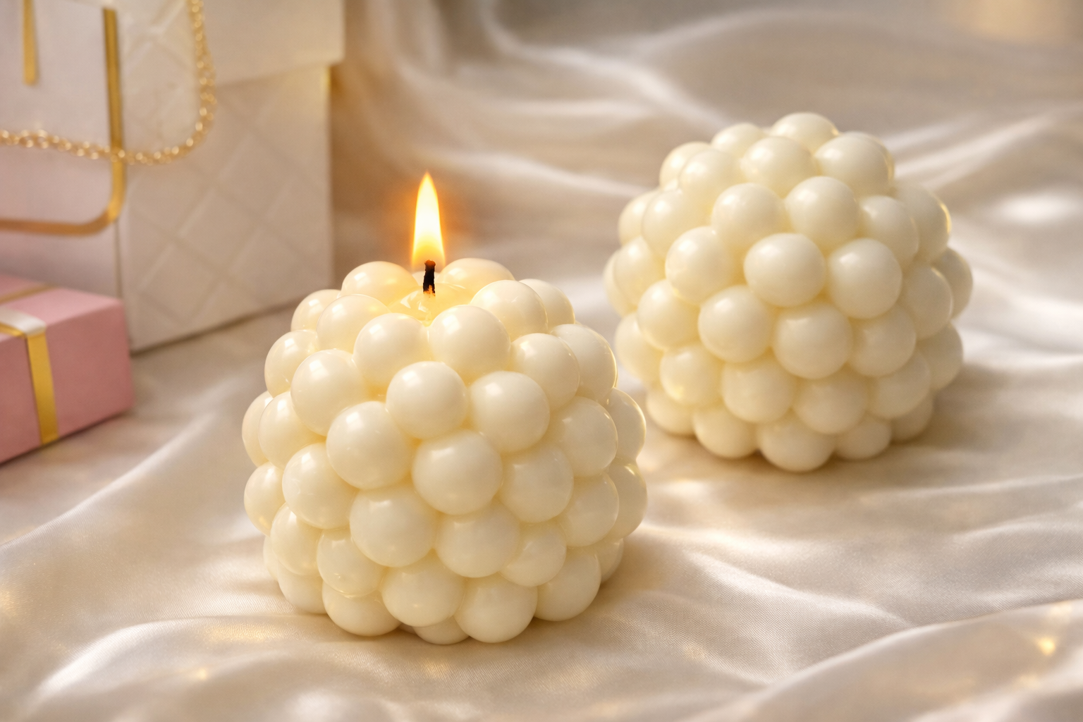 Kézzel készített bubble gyertya – egyedi forma – Adrienn's Candles