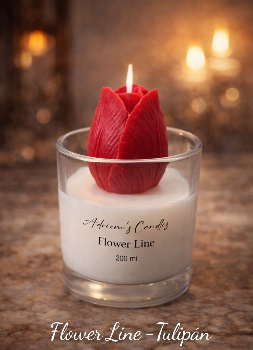 Kézzel készített tulipán gyertya 200ml – Flower Line – Adrienn's Candles