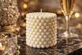 Kézzel készített elegáns gyöngy hatású gyertya – Adrienn's Candles