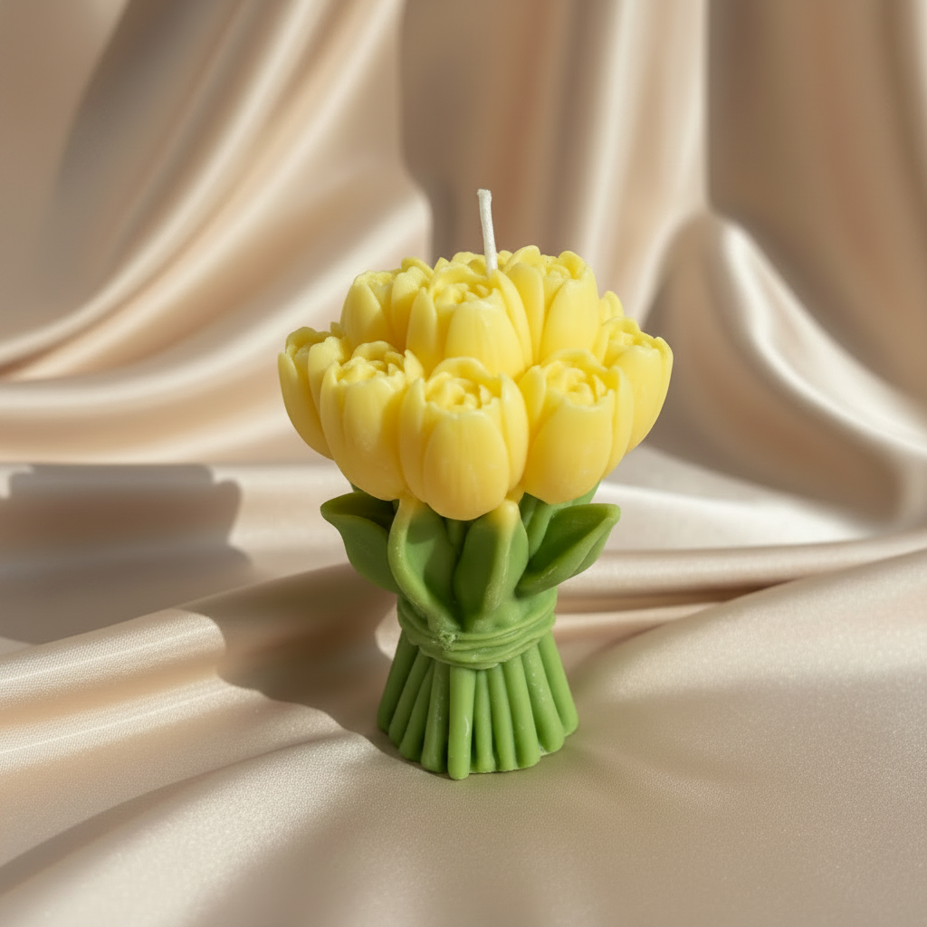 Sárga tulipán egységes szárral